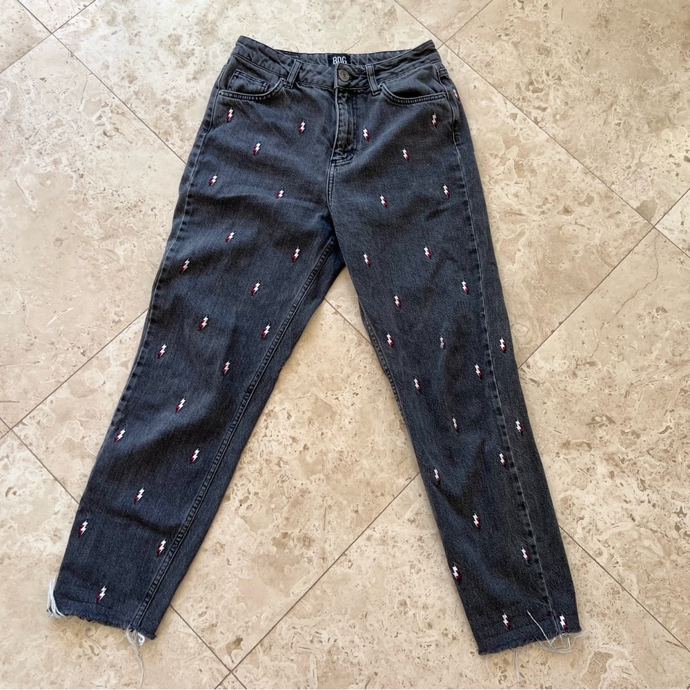 Urban Oufitters BDG Lightning Bolt Embroidered Jeans